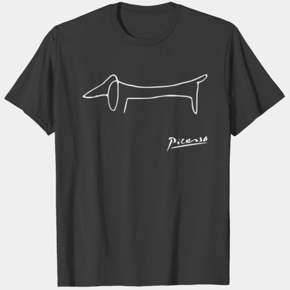 Pablo Picasso Dog Dachshund Sketch Reproduction Tshirt - Picture 1 of 4
